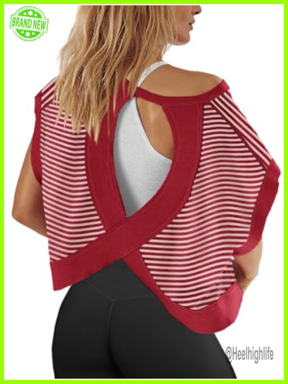 Open Back Workout Top Oversized Short Sleeve Athletic Tee Crop